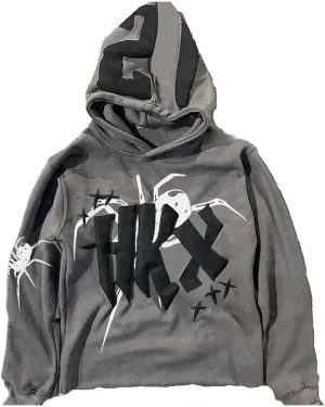 Amiblvowa Y2K Hoodie Men Women Spider Letter Graphic Hoodies Vintage Aesthetic Grunge Sweatshirt Pullover Harajuku Jacket