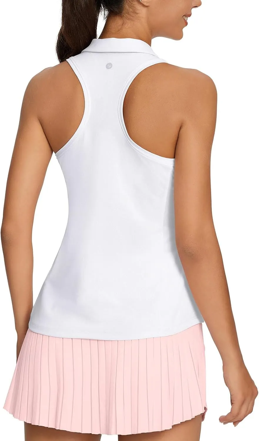 baleaf Womens Golf Shirt Sleeveless Tennis Tank Tops V-Neck Racerback Polo Collar UPF