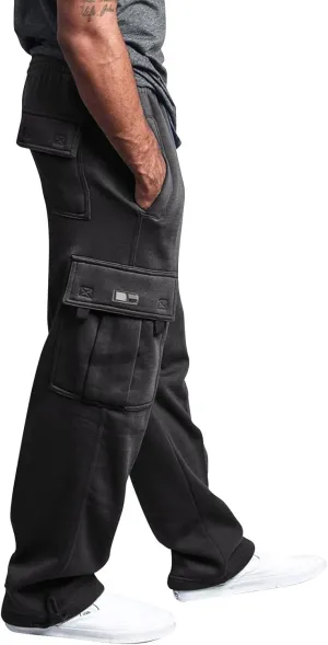 Cargo Sweatpants for Men Multi Pockets Cotton Straight Leg Sweatpants Outdoor Baggy Drawstring Joggers Hiking Pants