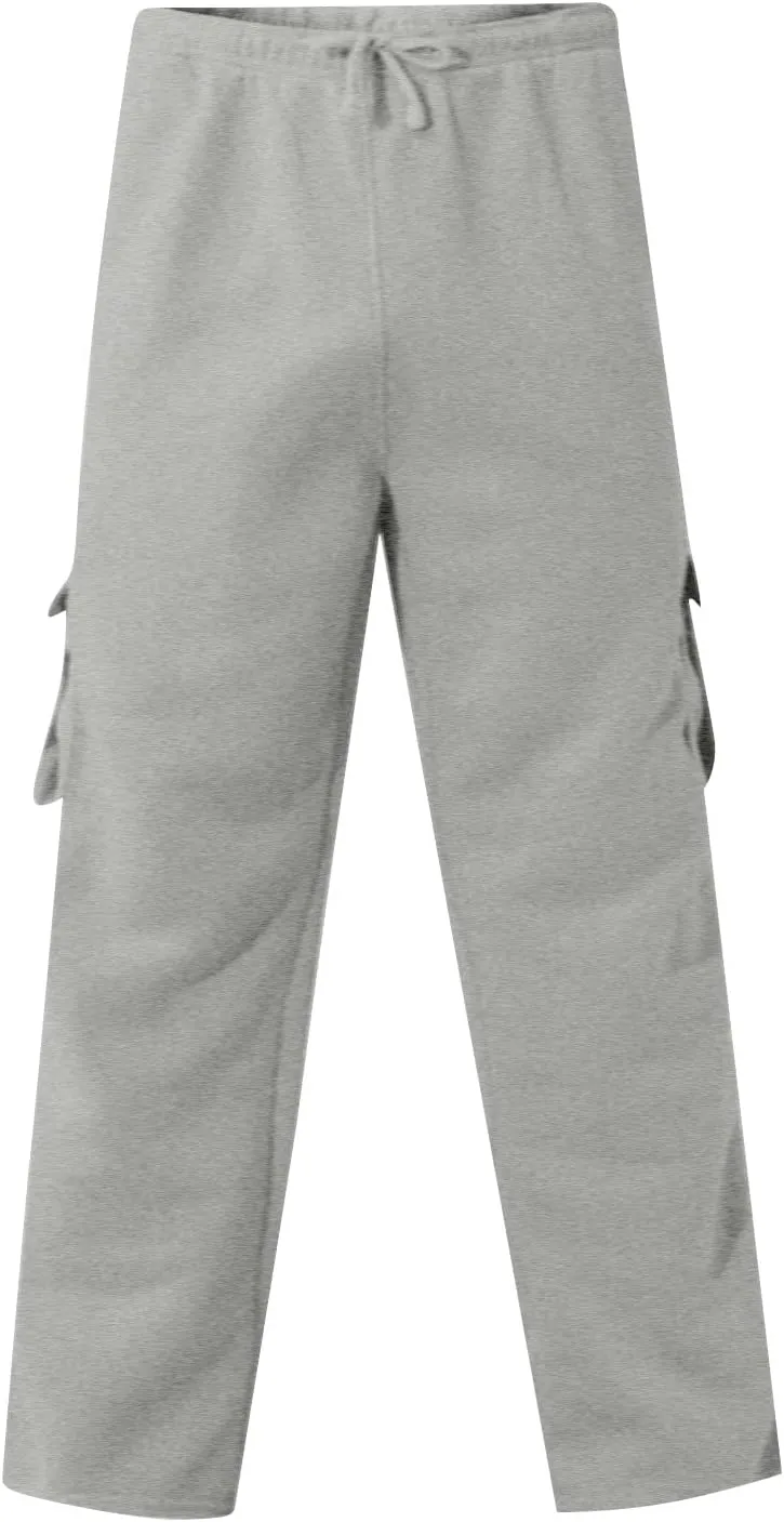 Cargo Sweatpants for Men Multi Pockets Cotton Straight Leg Sweatpants Outdoor Baggy Drawstring Joggers Hiking Pants