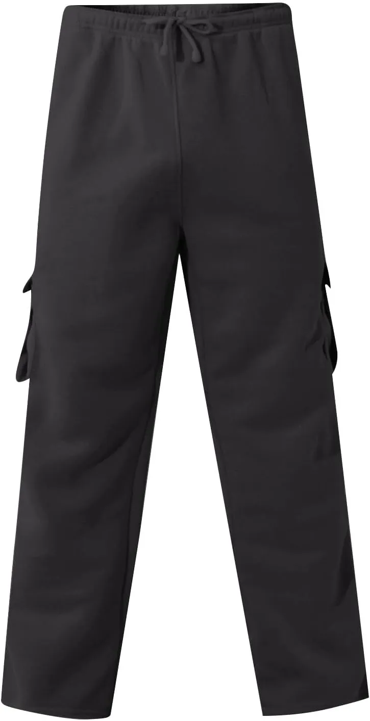 Cargo Sweatpants for Men Multi Pockets Cotton Straight Leg Sweatpants Outdoor Baggy Drawstring Joggers Hiking Pants