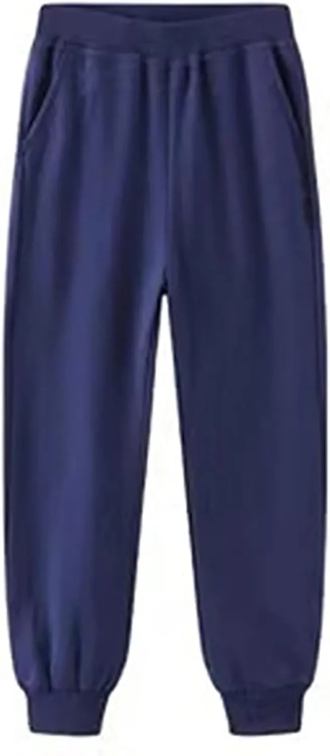 Cotton Sweatpants for Boys Girls Pull On ounge Pants Drawstring Joggers Teen Kids Toddler Elastic Waist Jogger Pants