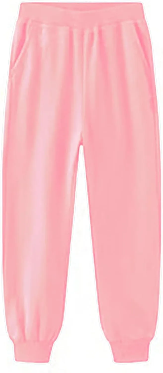 Cotton Sweatpants for Boys Girls Pull On ounge Pants Drawstring Joggers Teen Kids Toddler Elastic Waist Jogger Pants