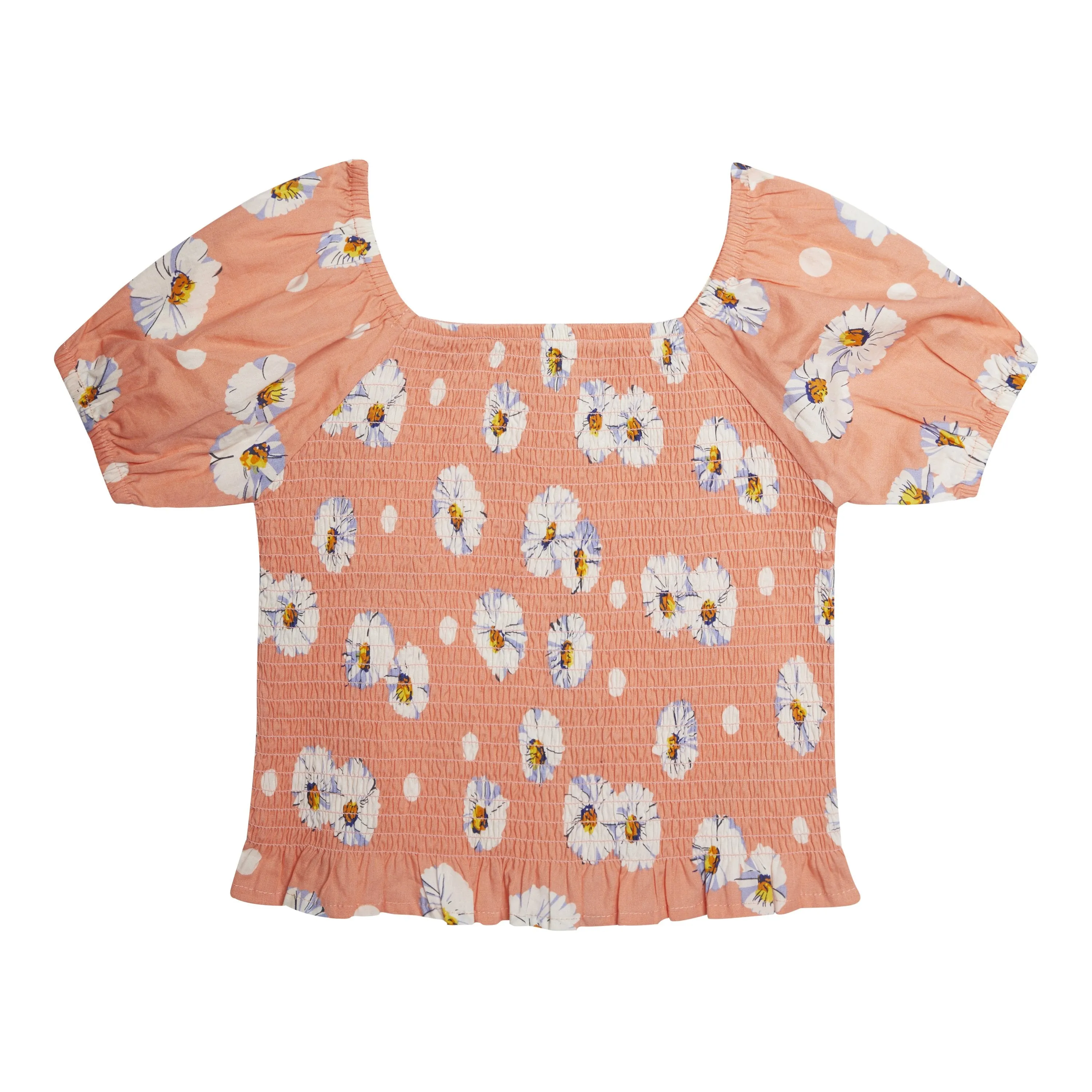 Daisy Puff Sleeve Smock Top