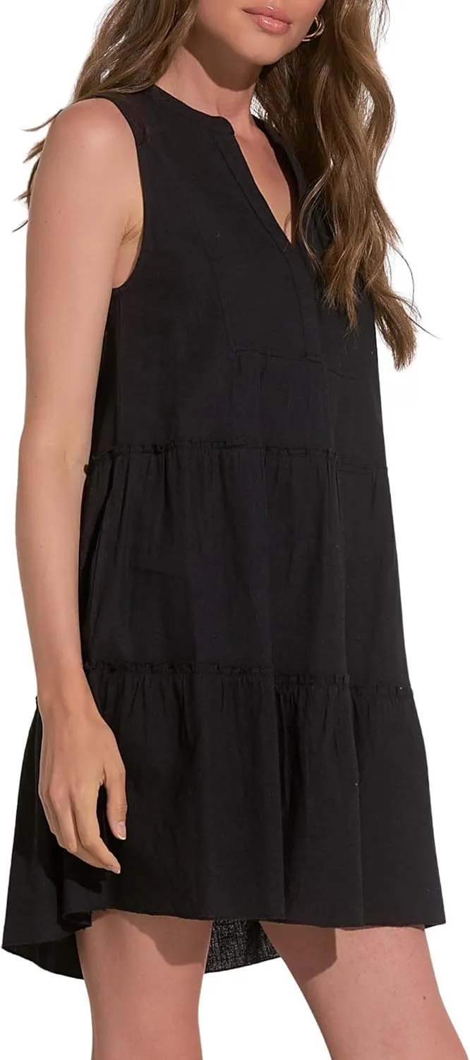 ELAN Women's Venus A-Line Sleeveless Tunic Dress