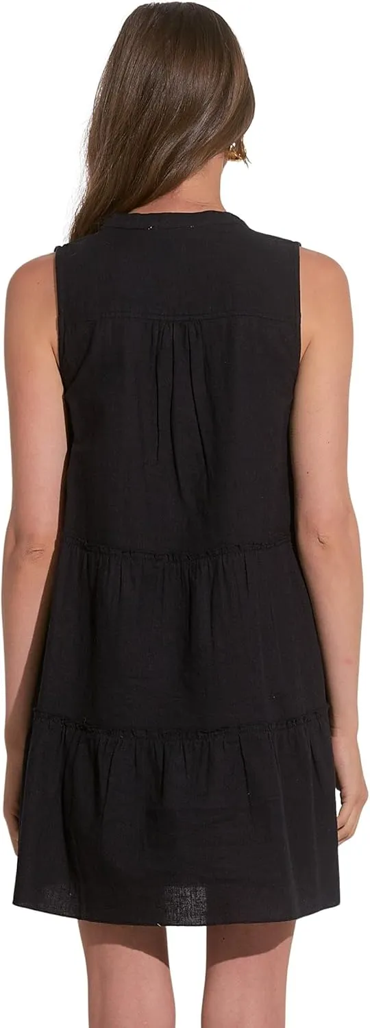 ELAN Women's Venus A-Line Sleeveless Tunic Dress