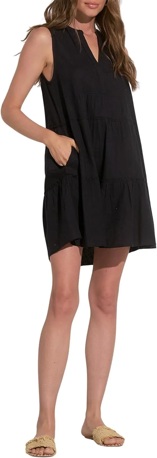 ELAN Women's Venus A-Line Sleeveless Tunic Dress