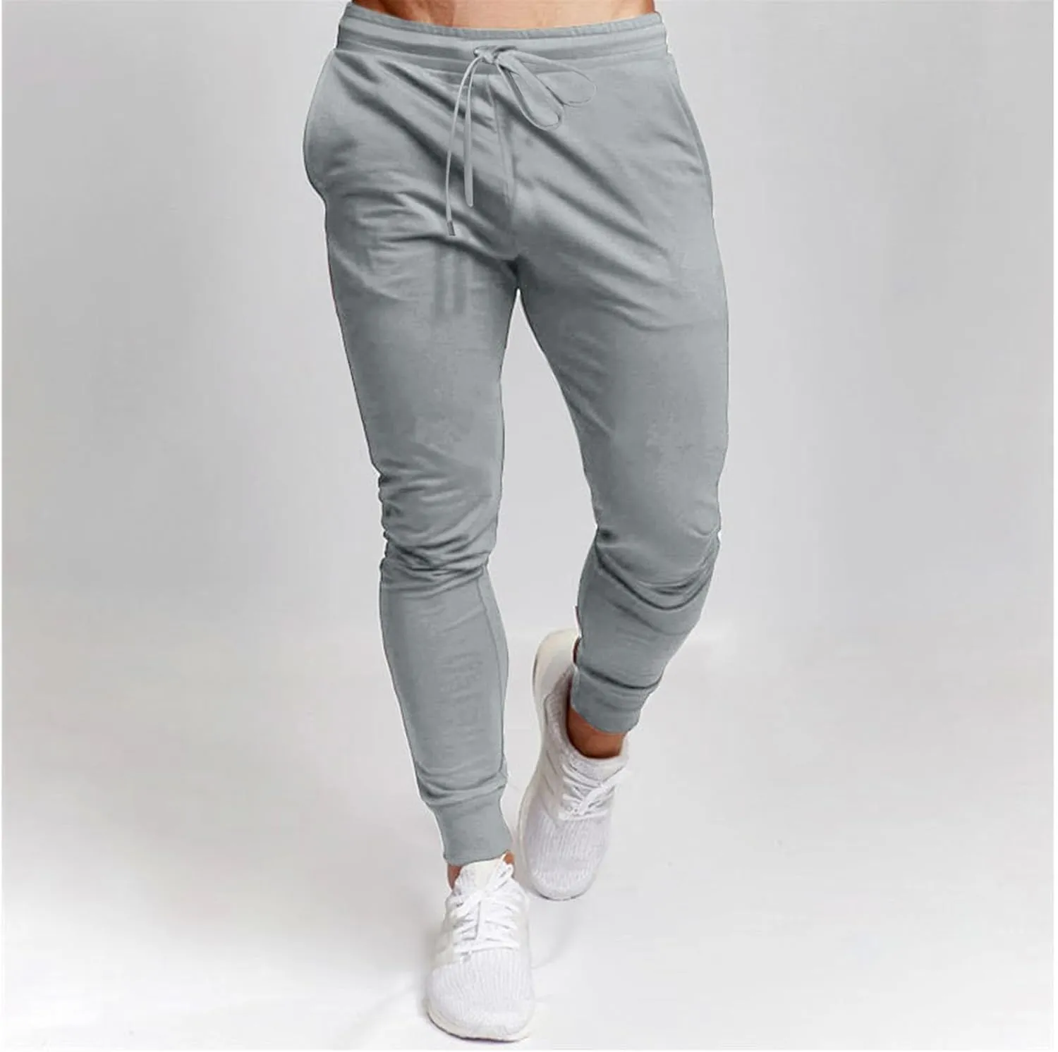 Finelylove Joggers for Men Slim Fit Lightweight Stretch Sweatpants Elastic Waist Tapered Workout Athletic Track Pants