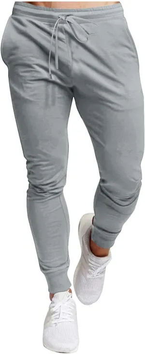 Finelylove Joggers for Men Slim Fit Lightweight Stretch Sweatpants Elastic Waist Tapered Workout Athletic Track Pants