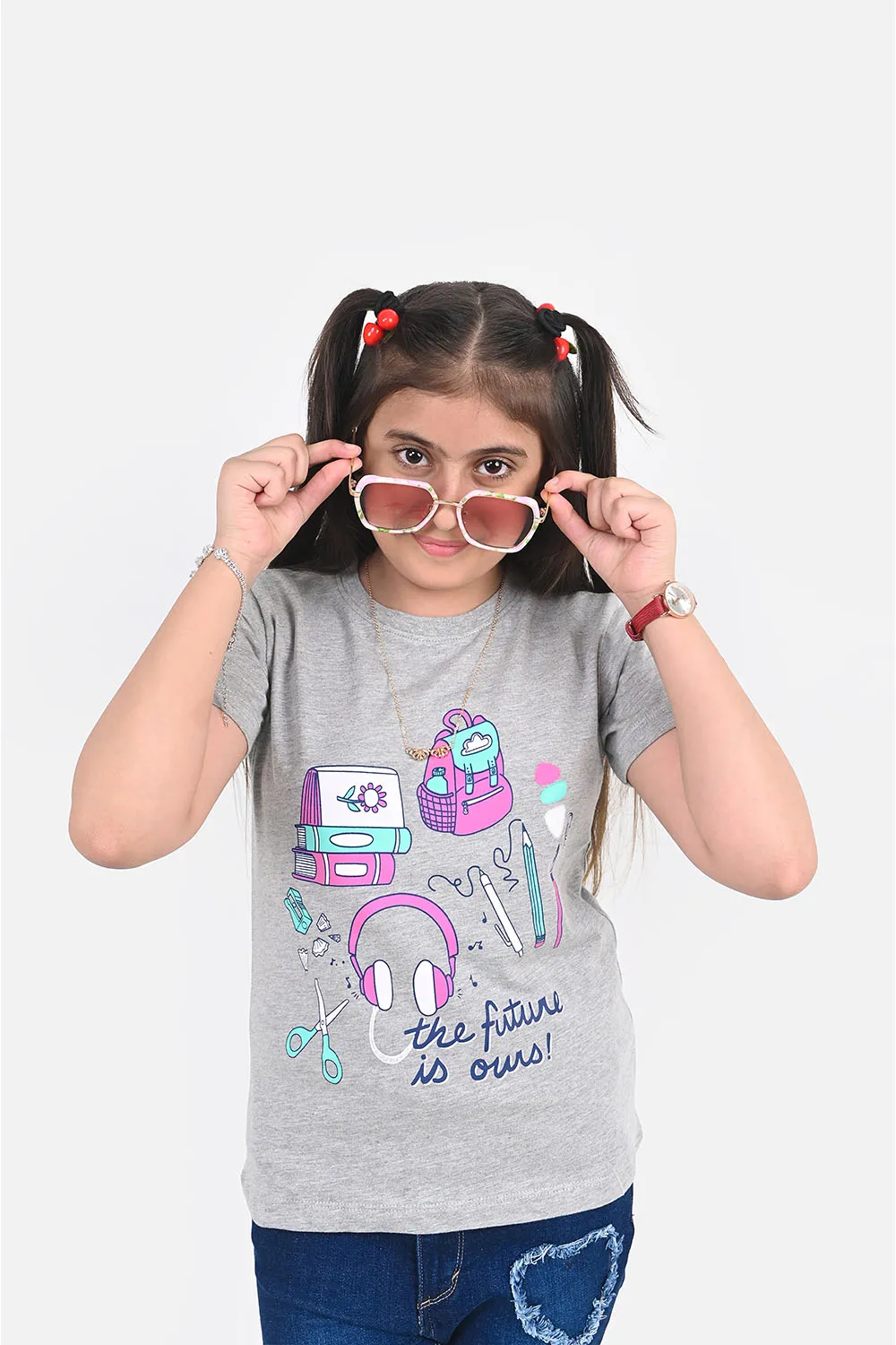 Girl's Short Sleeves Graphics Tee