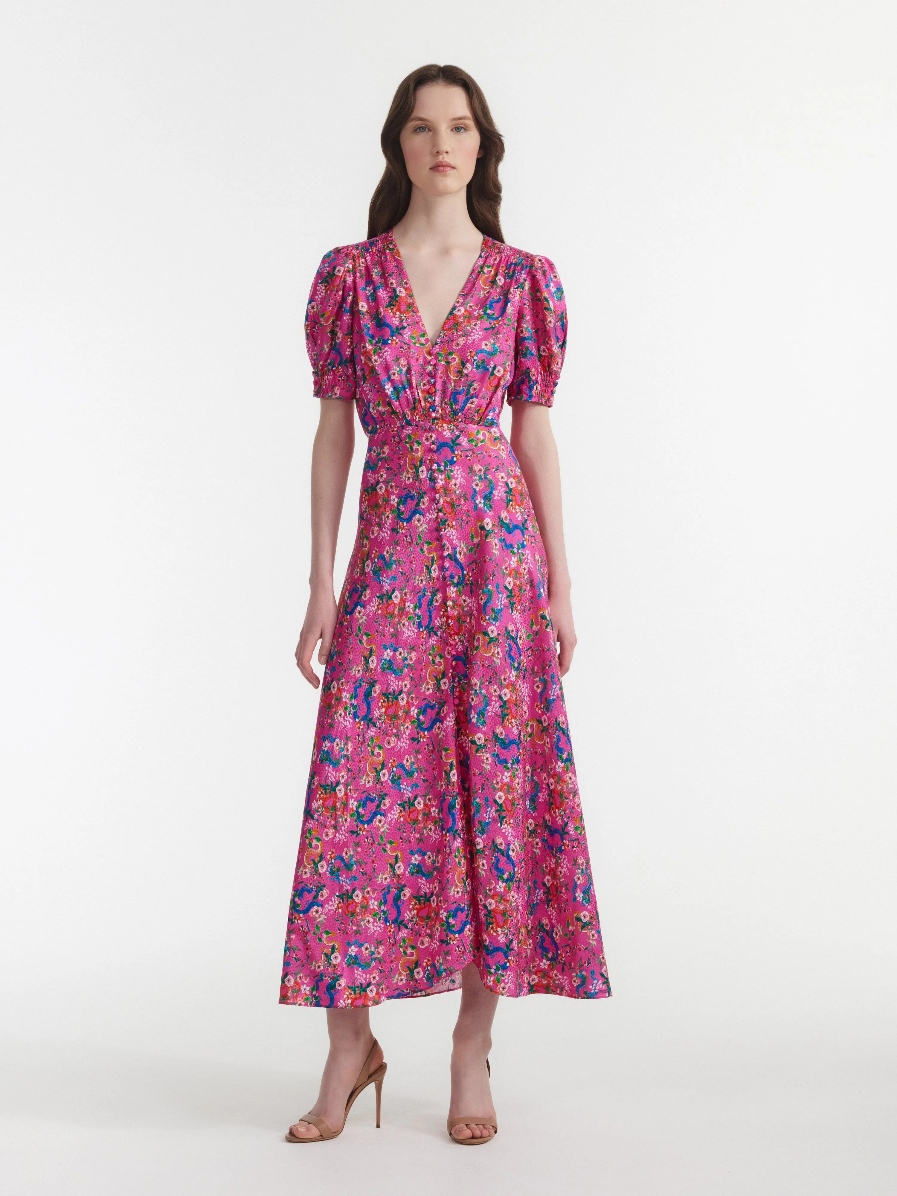 Lea Long Dress in Blossom Hidden Dragon