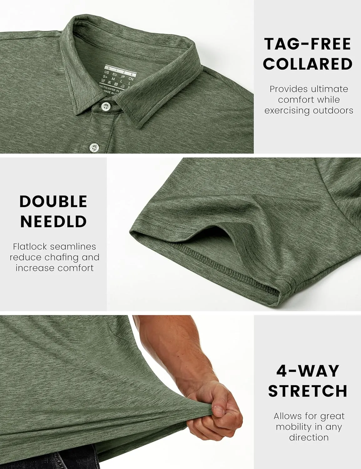 MAGCOMSEN Men's Short-Sleeve Polo,Golf Shirts for Men 3-Button Moisture Wicking,Athletic Outdoor Collared T-Shirt