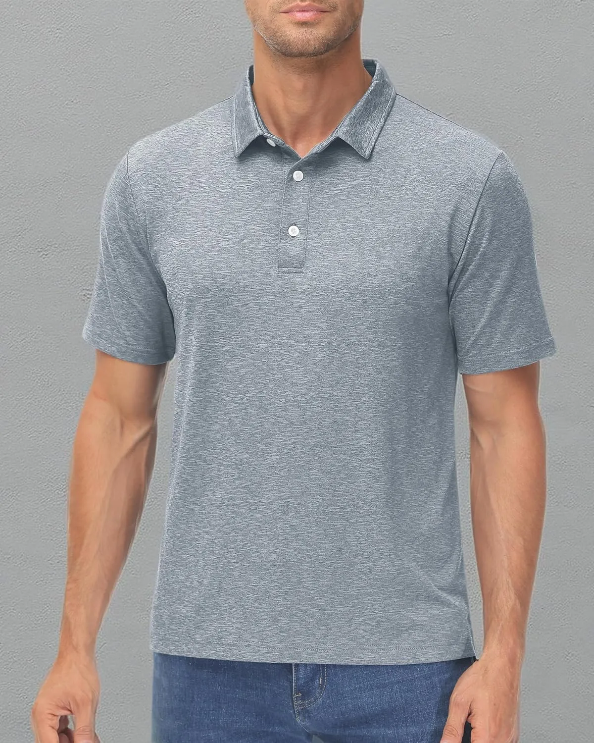 MAGCOMSEN Men's Short-Sleeve Polo,Golf Shirts for Men 3-Button Moisture Wicking,Athletic Outdoor Collared T-Shirt