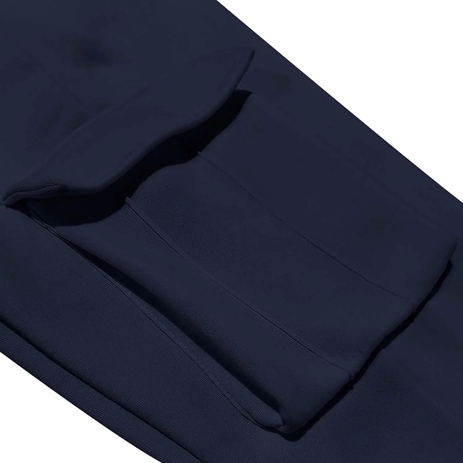 Mens Cargo Sweatpants Cotton Fleece Lined Joggers Pants Baggy Drawstring Elastic Waist Multi Pockets Workout Pants