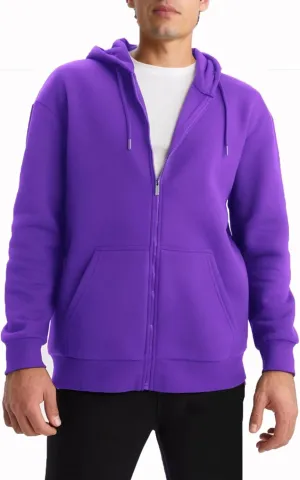 Men's Full Zip Hoodie Fleece Long Sleeve Hooded Sweatshirt Pullover Men Lightweight Athletic Hoodies
