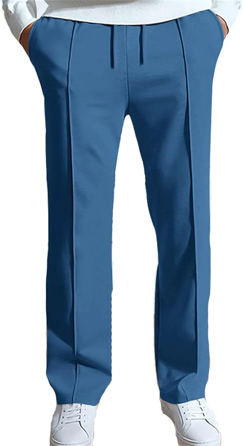 Men'sSweatpants Casual Straight Leg Elastic Waist Joggers Outdoor Jogging Yoga Dress Pants for Men with Pockets