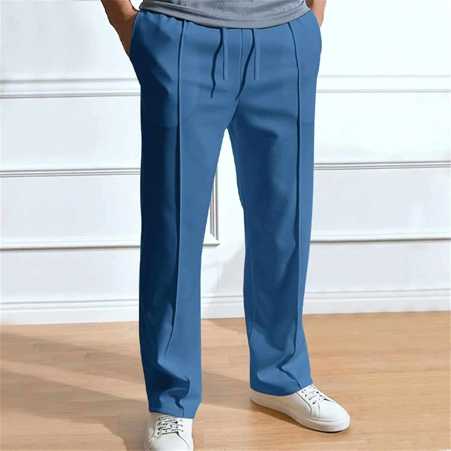 Men'sSweatpants Casual Straight Leg Elastic Waist Joggers Outdoor Jogging Yoga Dress Pants for Men with Pockets
