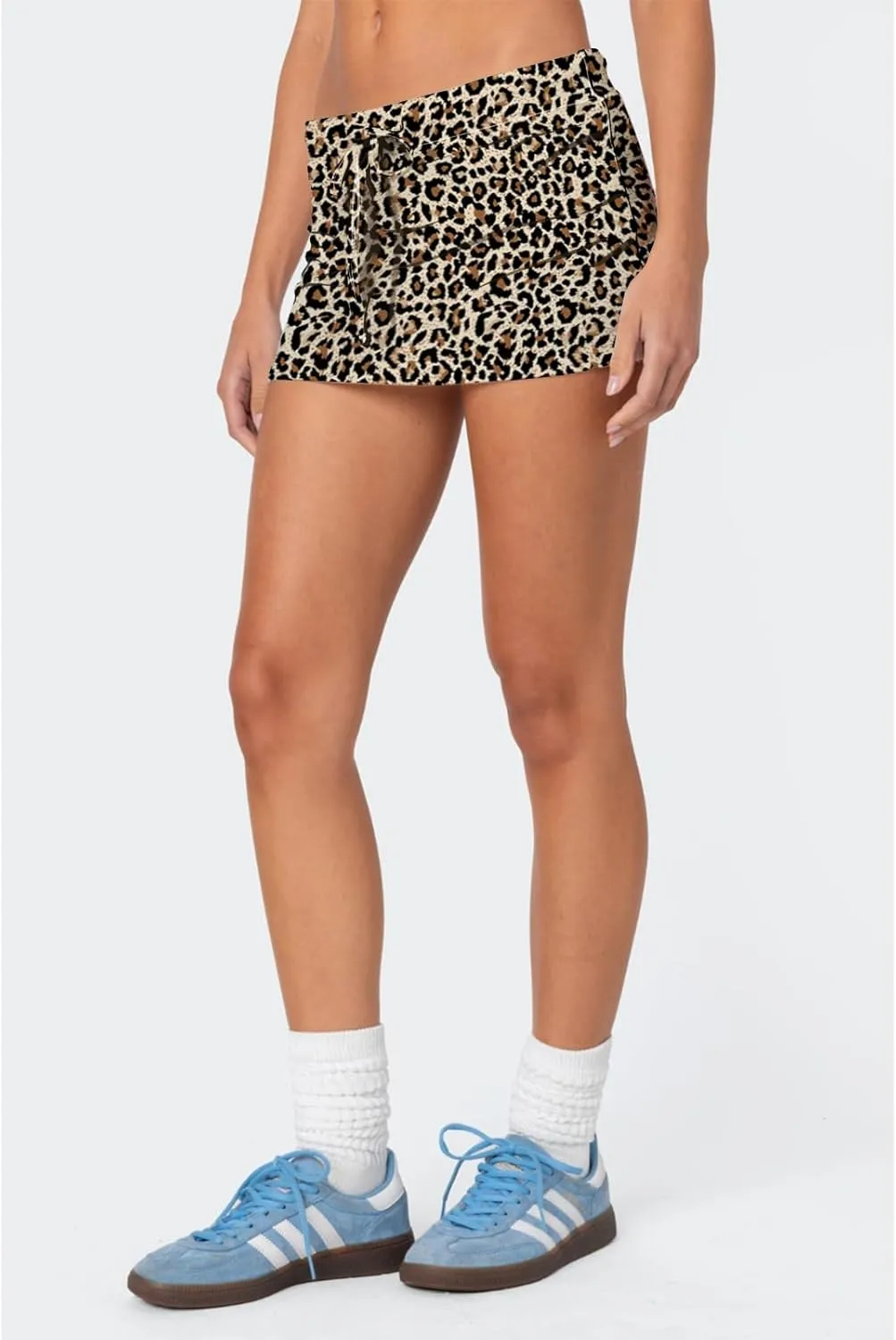 Mini Skorts for Women - Sexy Drawstring Mid Waist Side Split Y2K Bodycon Pencil Mini Skirt with Shorts