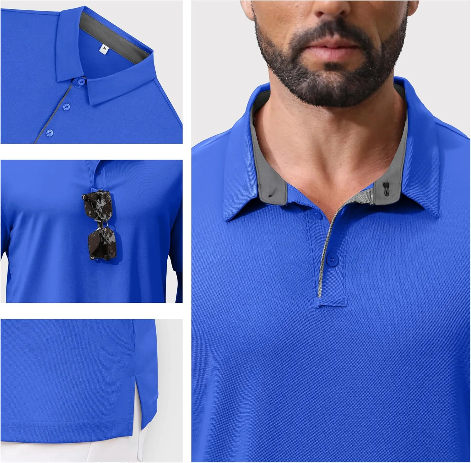 NIASHOT Mens Polo Shirt Short Sleeve Golf Sports Casual Tee