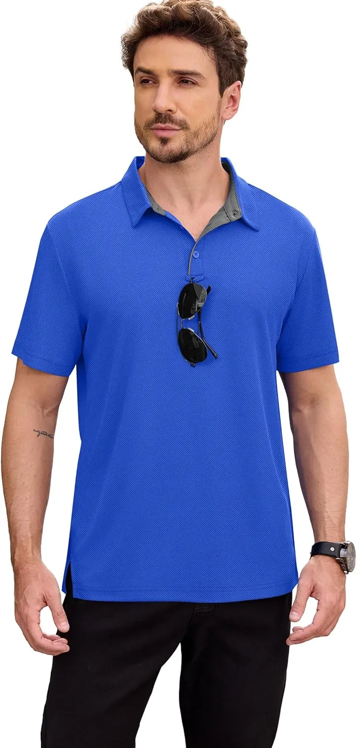 NIASHOT Mens Polo Shirt Short Sleeve Golf Sports Casual Tee