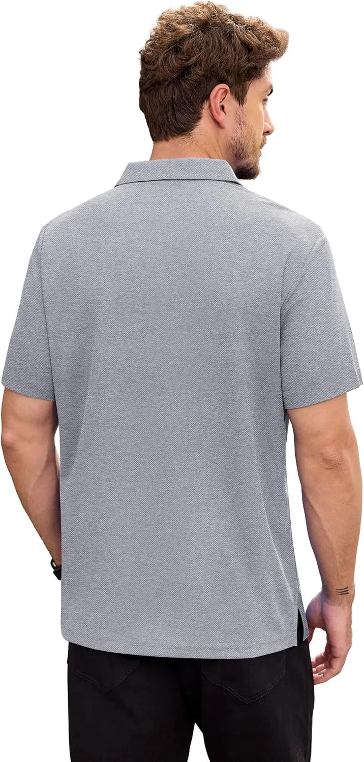 NIASHOT Mens Polo Shirt Short Sleeve Golf Sports Casual Tee