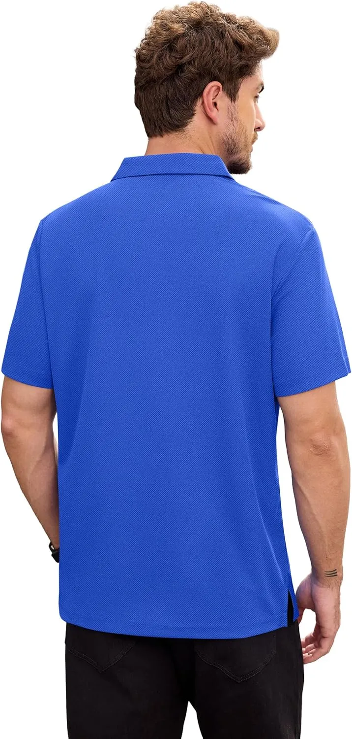 NIASHOT Mens Polo Shirt Short Sleeve Golf Sports Casual Tee