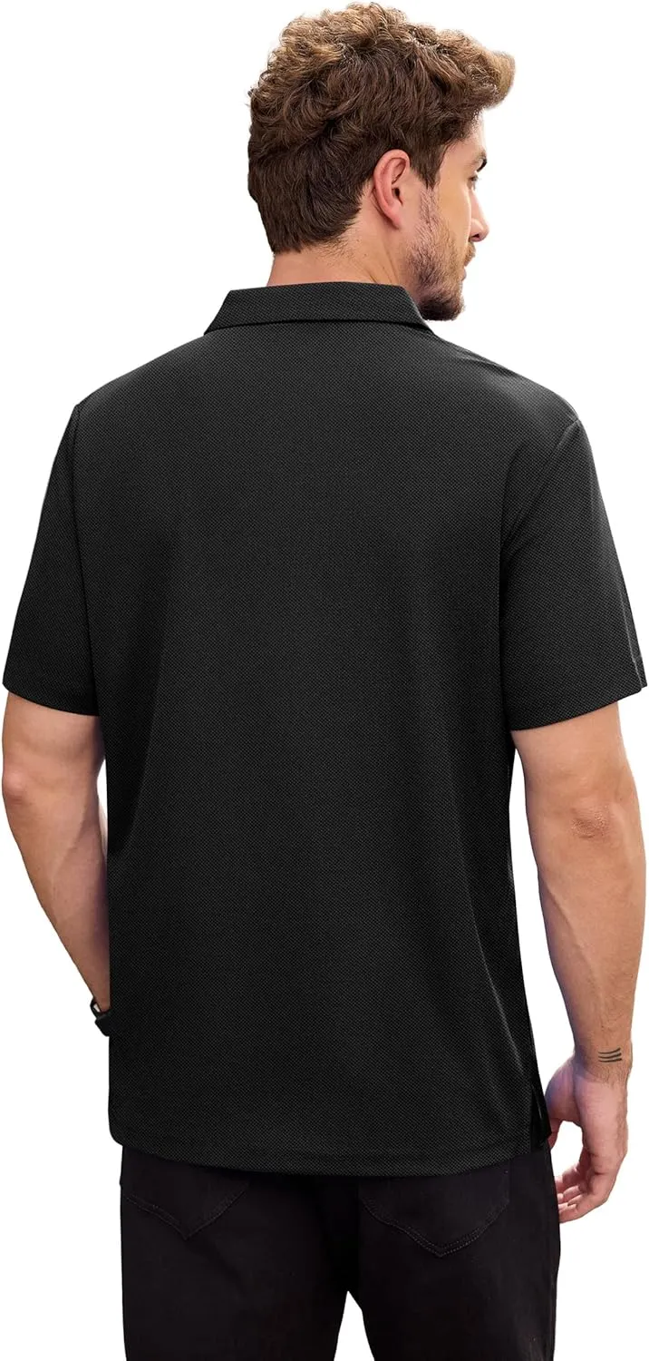 NIASHOT Mens Polo Shirt Short Sleeve Golf Sports Casual Tee