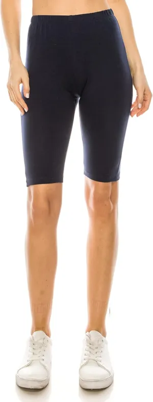 RENESEILLE Women's Active Biker Shorts  High Waist 10" Inseam Athletic Workout Gym Sports Yoga Running Bike Pants