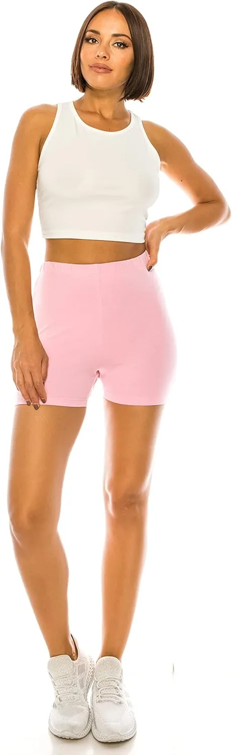 RENESEILLE Women's Active Biker Shorts  High Waist 3 Inseam Athletic Workout Gym Sports Yoga Running Bike Pants