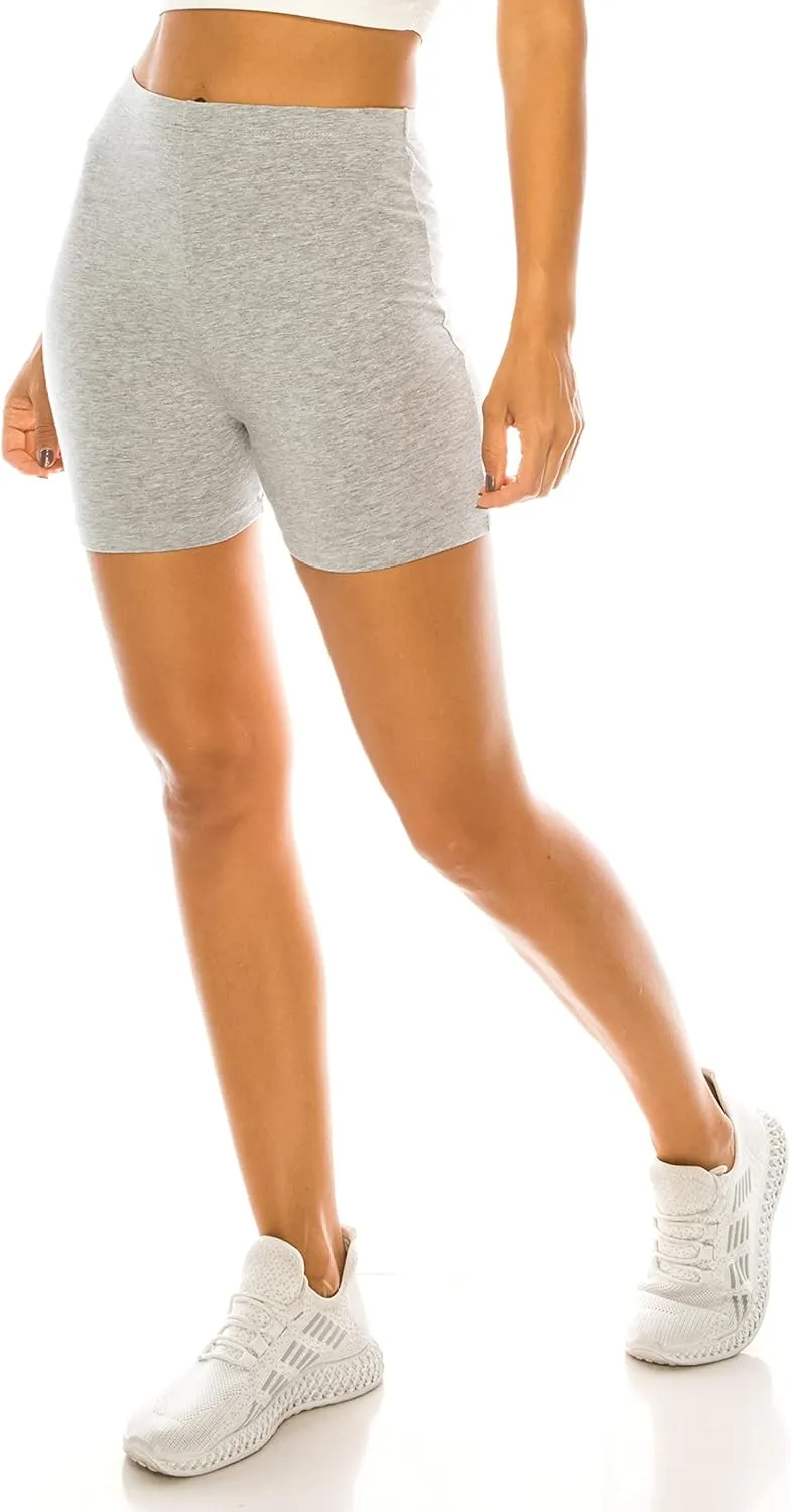 RENESEILLE Women's Active Biker Shorts  High Waist 3 Inseam Athletic Workout Gym Sports Yoga Running Bike Pants