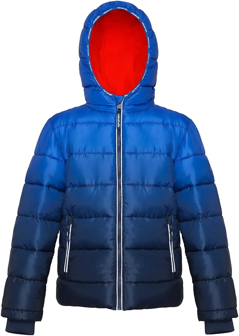 Rokka&Rolla Boys' Heavyweight Puffer Jacket Warm Fleece Lined Winter Coat