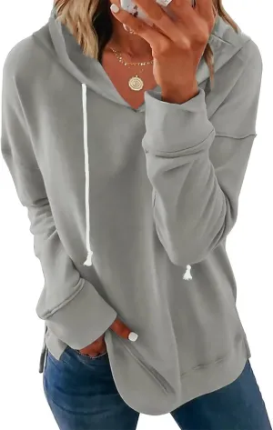 Syellowafter Women Casual Hoodie Long Sleeves Fashion Pullover Loose Fit Tunic Winter Tops Comfy Shirts