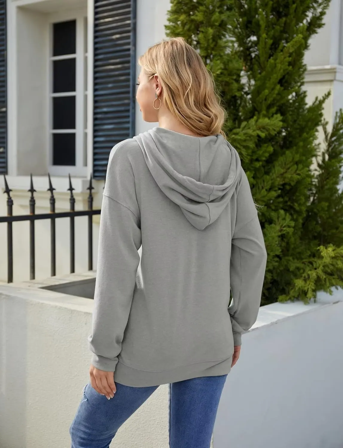 Syellowafter Women Casual Hoodie Long Sleeves Fashion Pullover Loose Fit Tunic Winter Tops Comfy Shirts