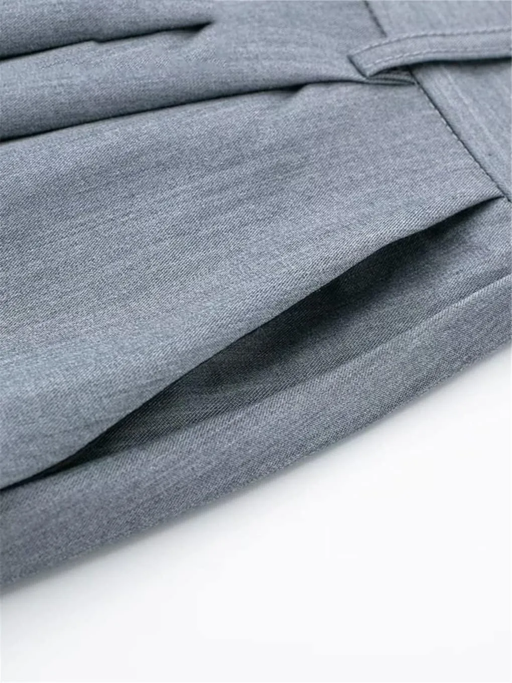 UIOKLMJH Women Summer Wide Pants with Folds Button Front High Waisted Office Suit Trousers