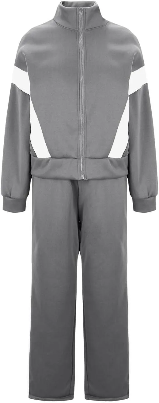 Womens Color Block Tracksuit 2 Pieces Outfits Long Sleeve Zipper Jacket and Pants Sportswear Sweatsuits with Pocket