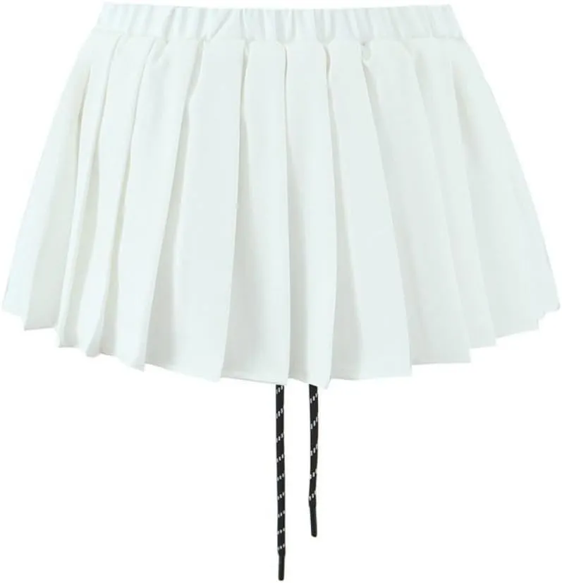 Women's Summer Stretch Pleated Skirt, High Waist Mini A-Line Skirt
